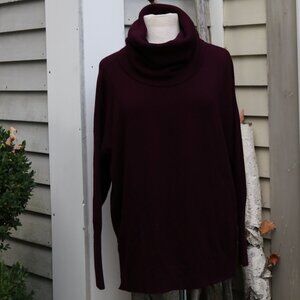 French Connection Plus Size Plum Long Turtleneck Sweater Sz 2X